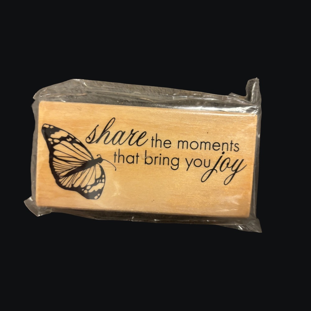 Wood stamp butterfly NWT